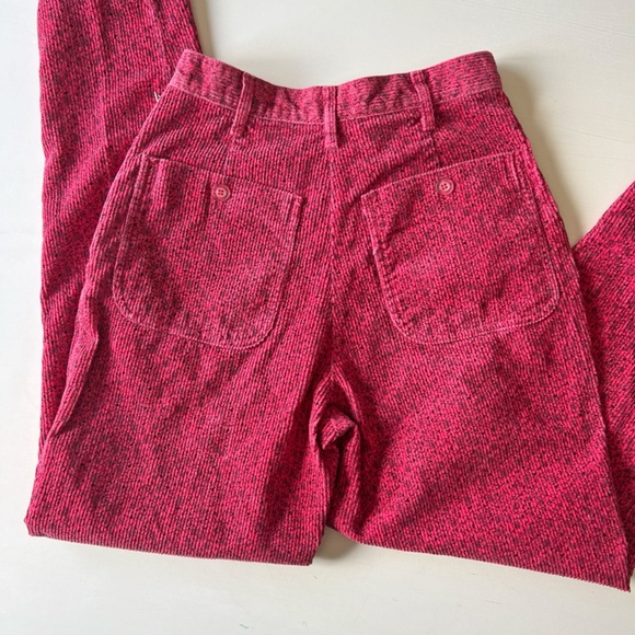 Vintage ESPRIT Women's Girls Corduroy Pink Pants 5/6 Small Floral Hot Pink Black - Picture 9 of 15